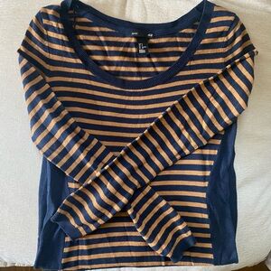 Blue/brown body con sweater dress